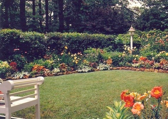 view of summer perennial garden